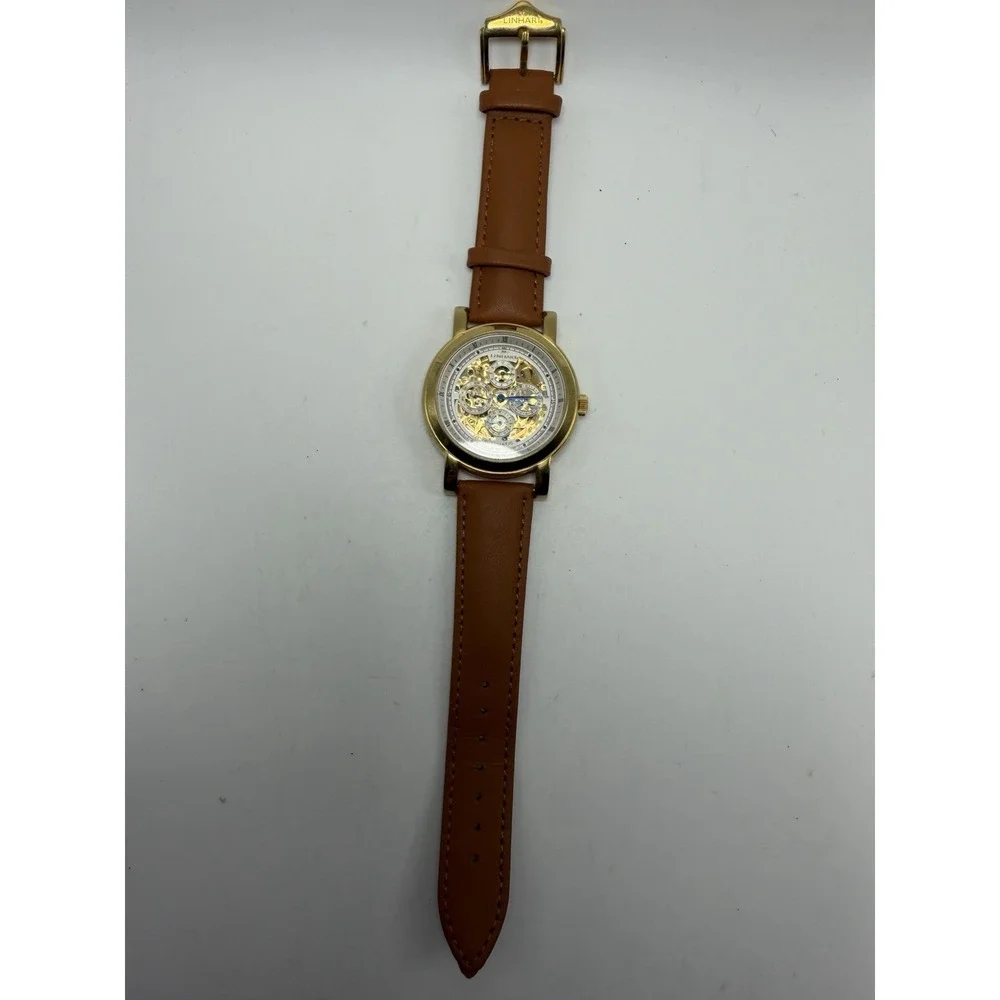 Linhart T21405 Working Automatic Mens Skeleton Watch 41MM 8